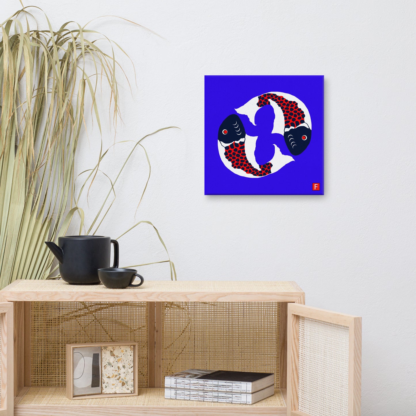 Canvas (16" X 16") Pisces Yin & Yang