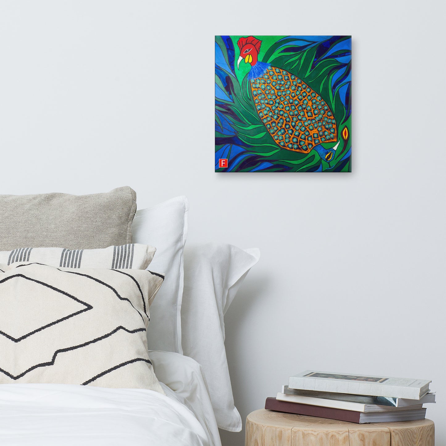 Canvas (16" X 16") Rooster & Phoenix 2