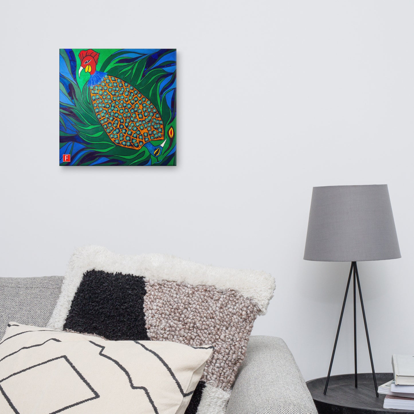 Canvas (16" X 16") Rooster & Phoenix 2