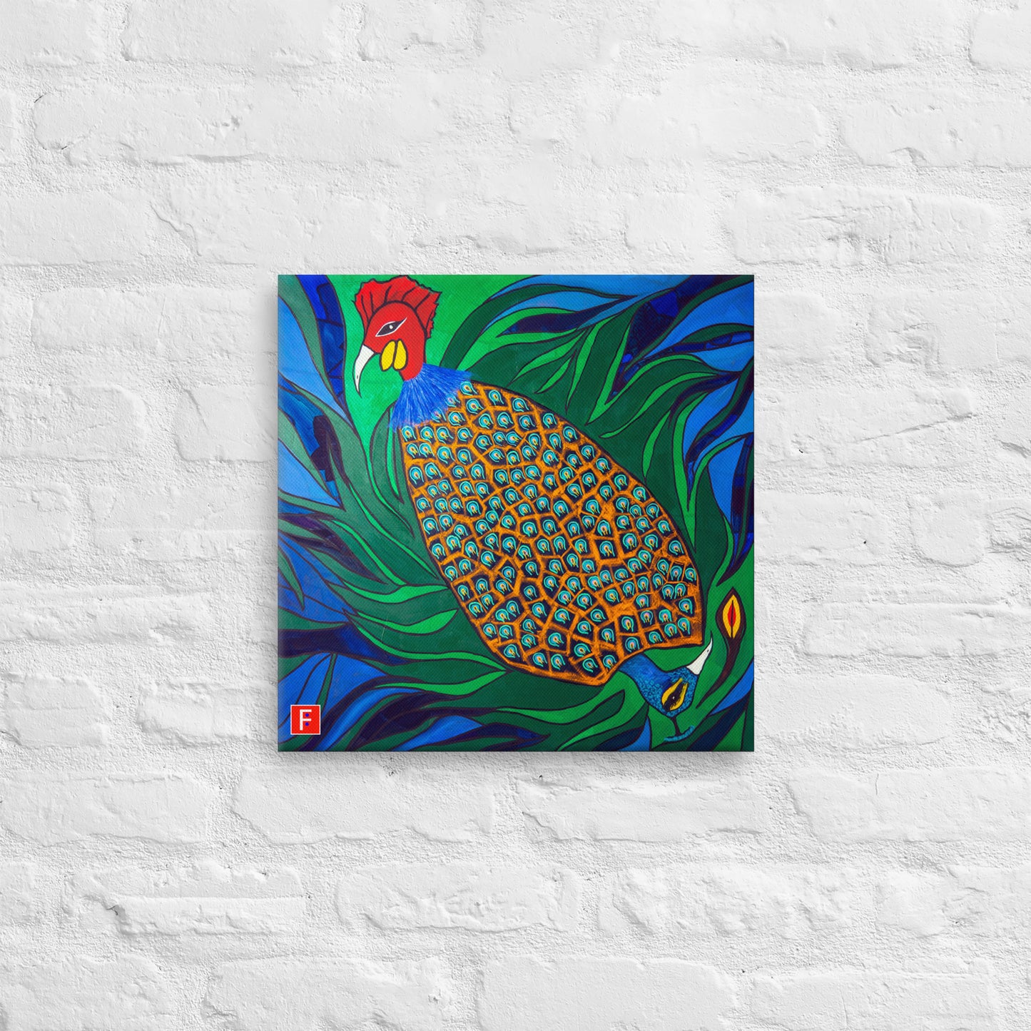 Canvas (16" X 16") Rooster & Phoenix 2