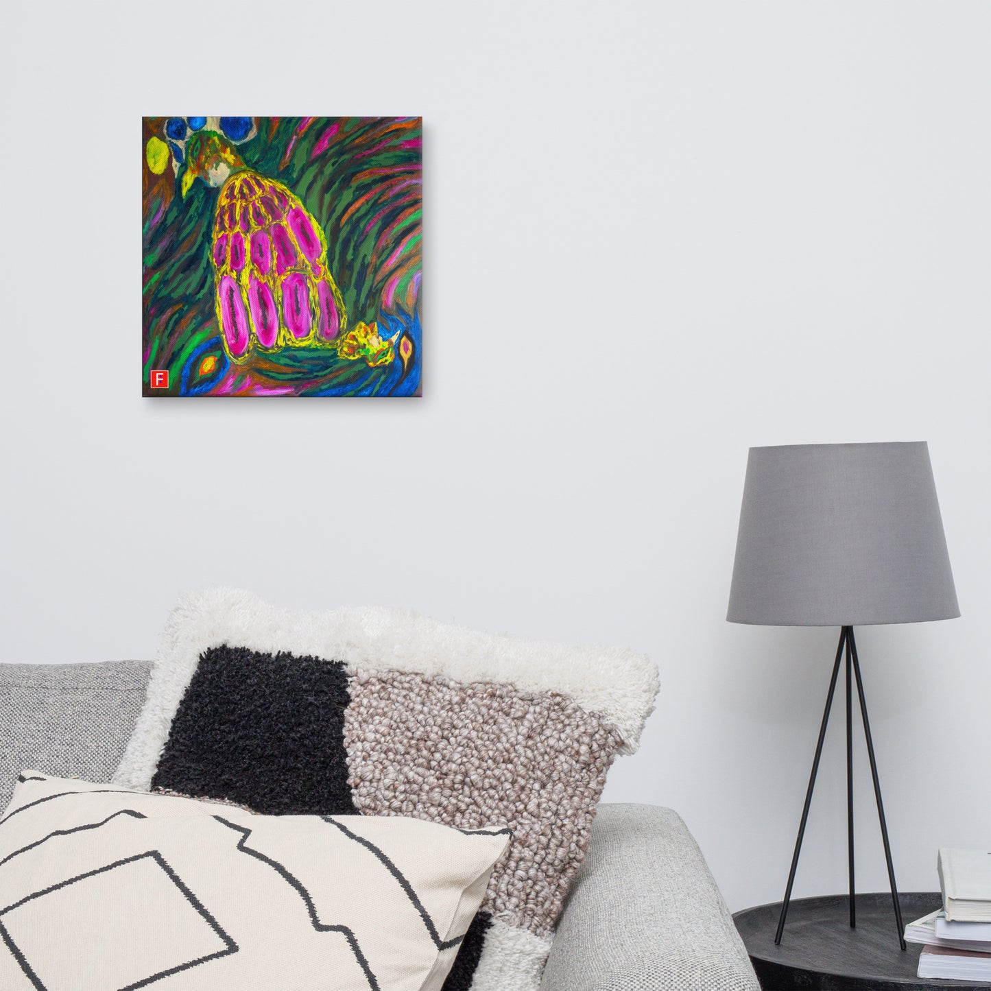 Canvas (16" X 16") Rooster & Phoenix 3