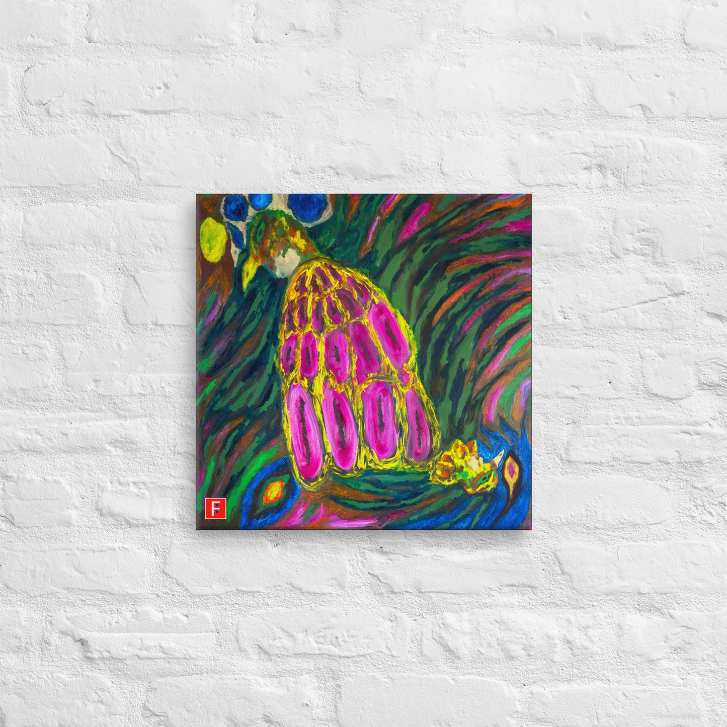 Canvas (16" X 16") Rooster & Phoenix 3