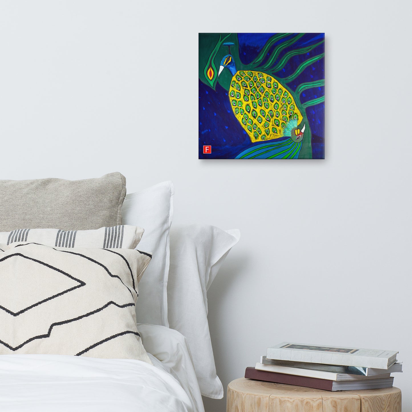 Canvas (16" X 16") Rooster & Phoenix 1