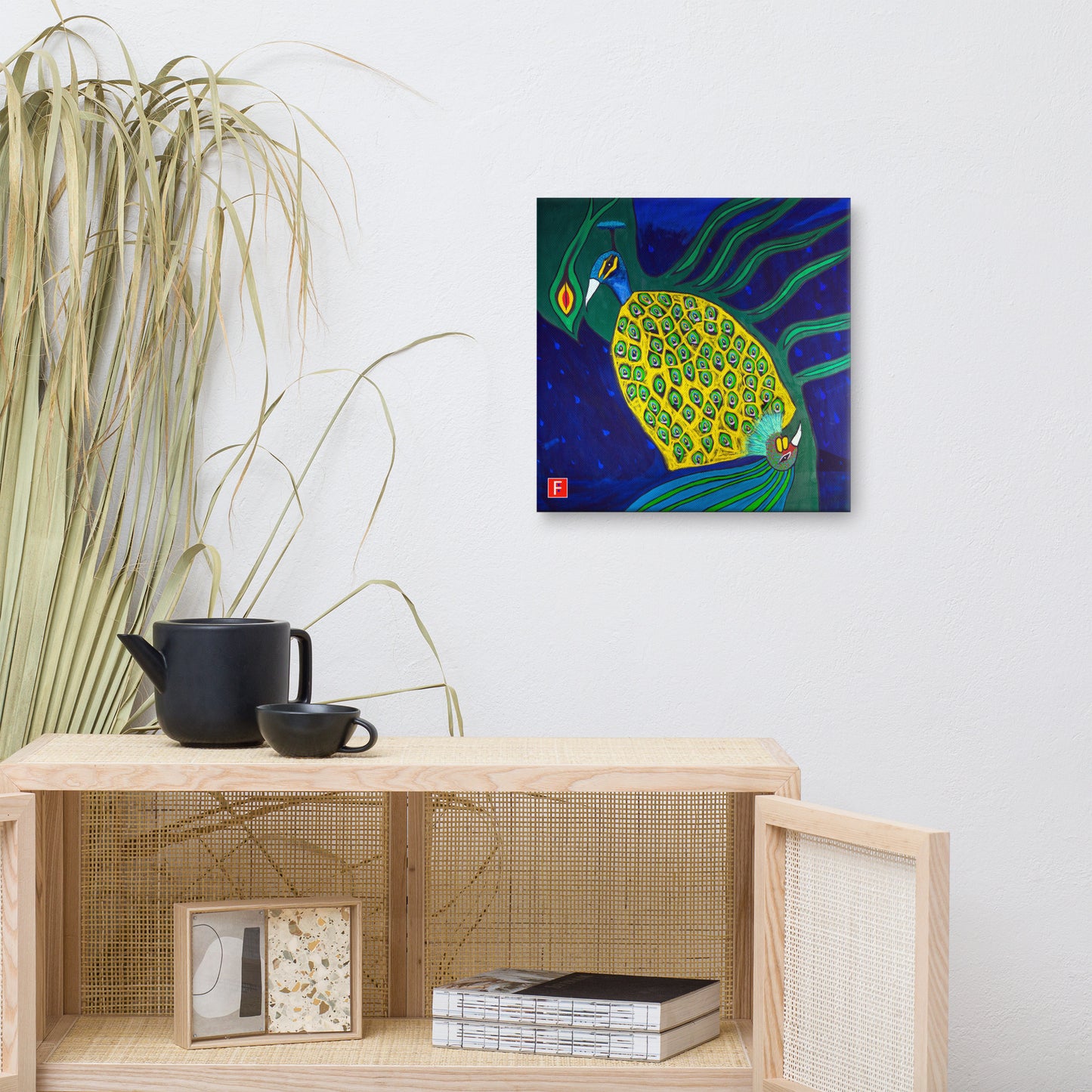 Canvas (16" X 16") Rooster & Phoenix 1