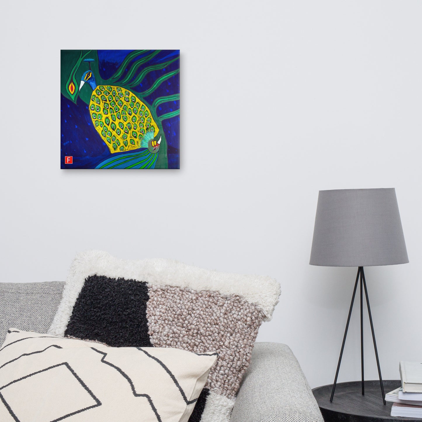 Canvas (16" X 16") Rooster & Phoenix 1