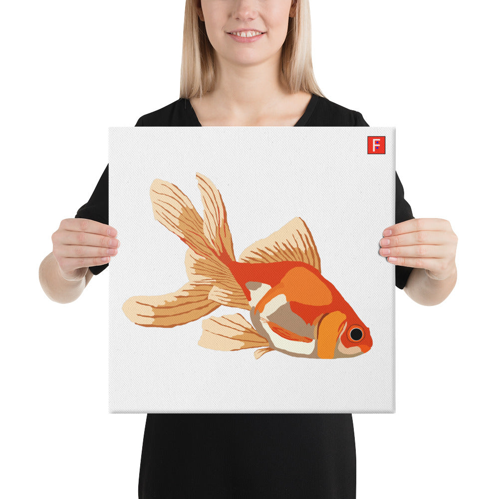 Canvas (16" X 16") Goldfish white background