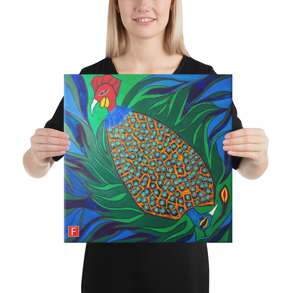 Canvas (16" X 16") Rooster & Phoenix 2
