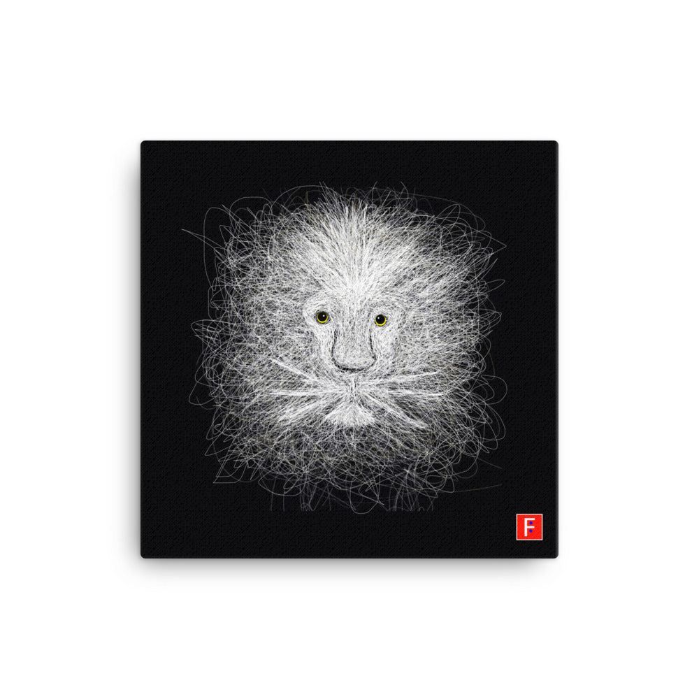 Canvas (16" X 16") White Lion