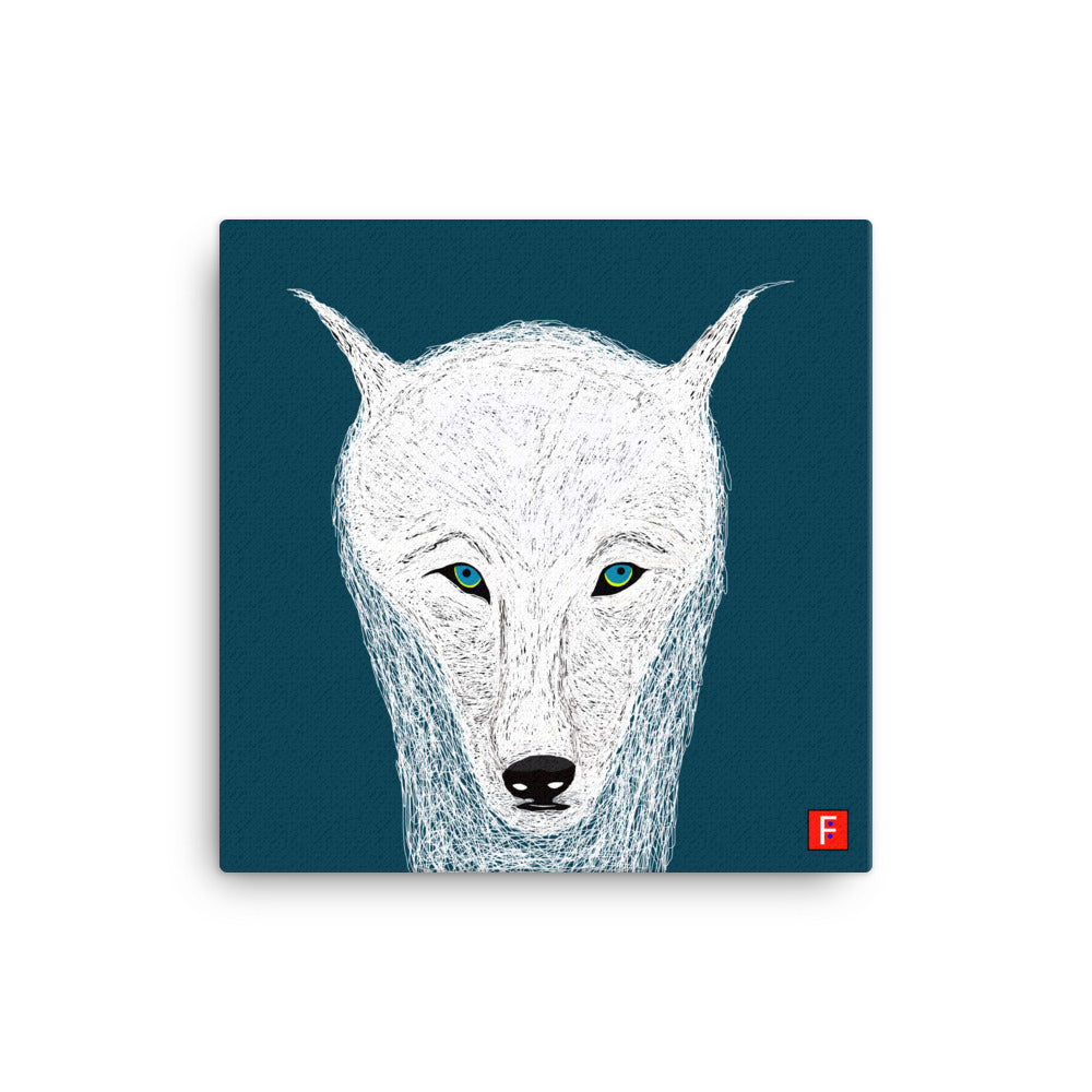 Canvas (16" X 16") White Wolf