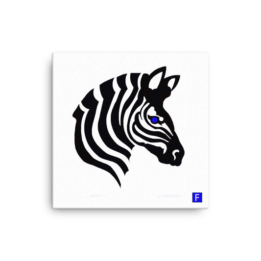 Canvas (16" X 16") Zebra Blue Eye