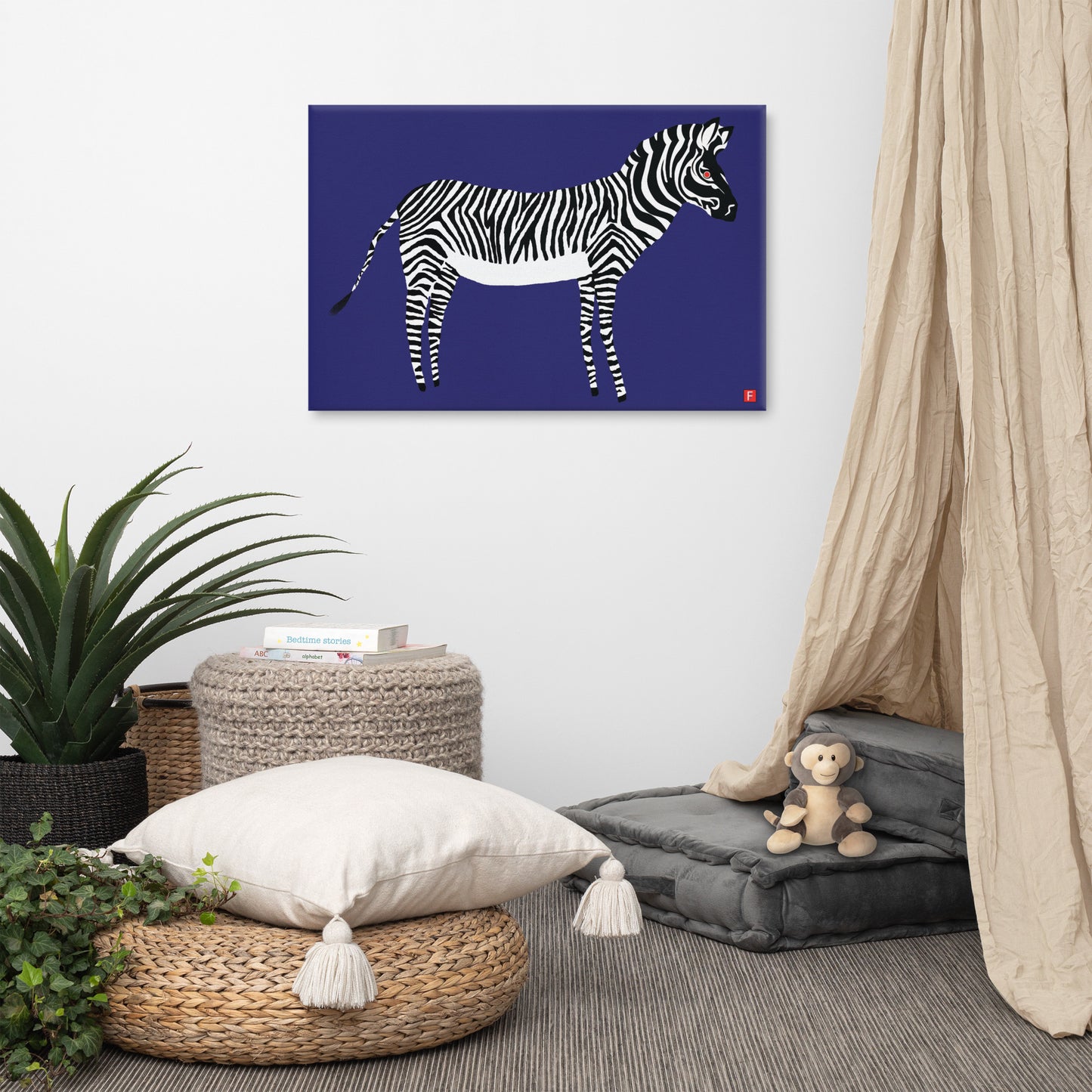 canvas (24" x 36") Zebra Red Eye