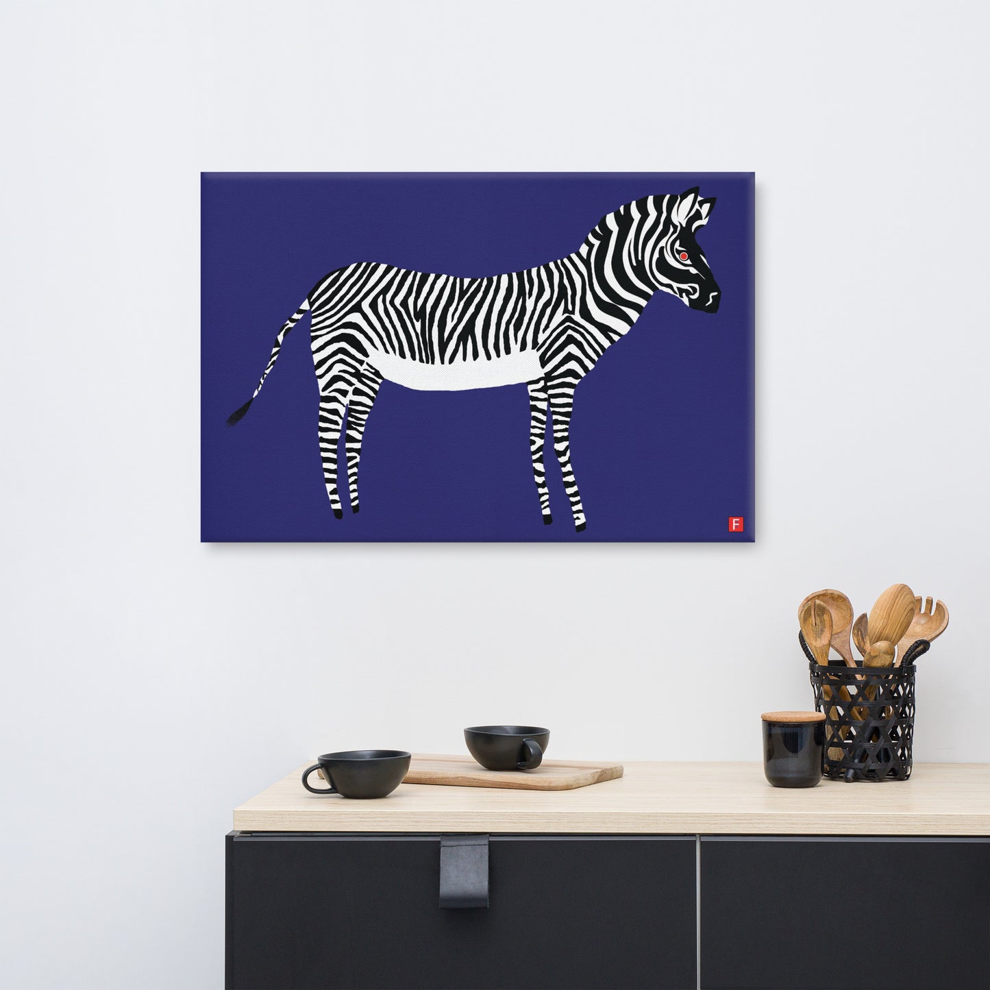 canvas (24" x 36") Zebra Red Eye