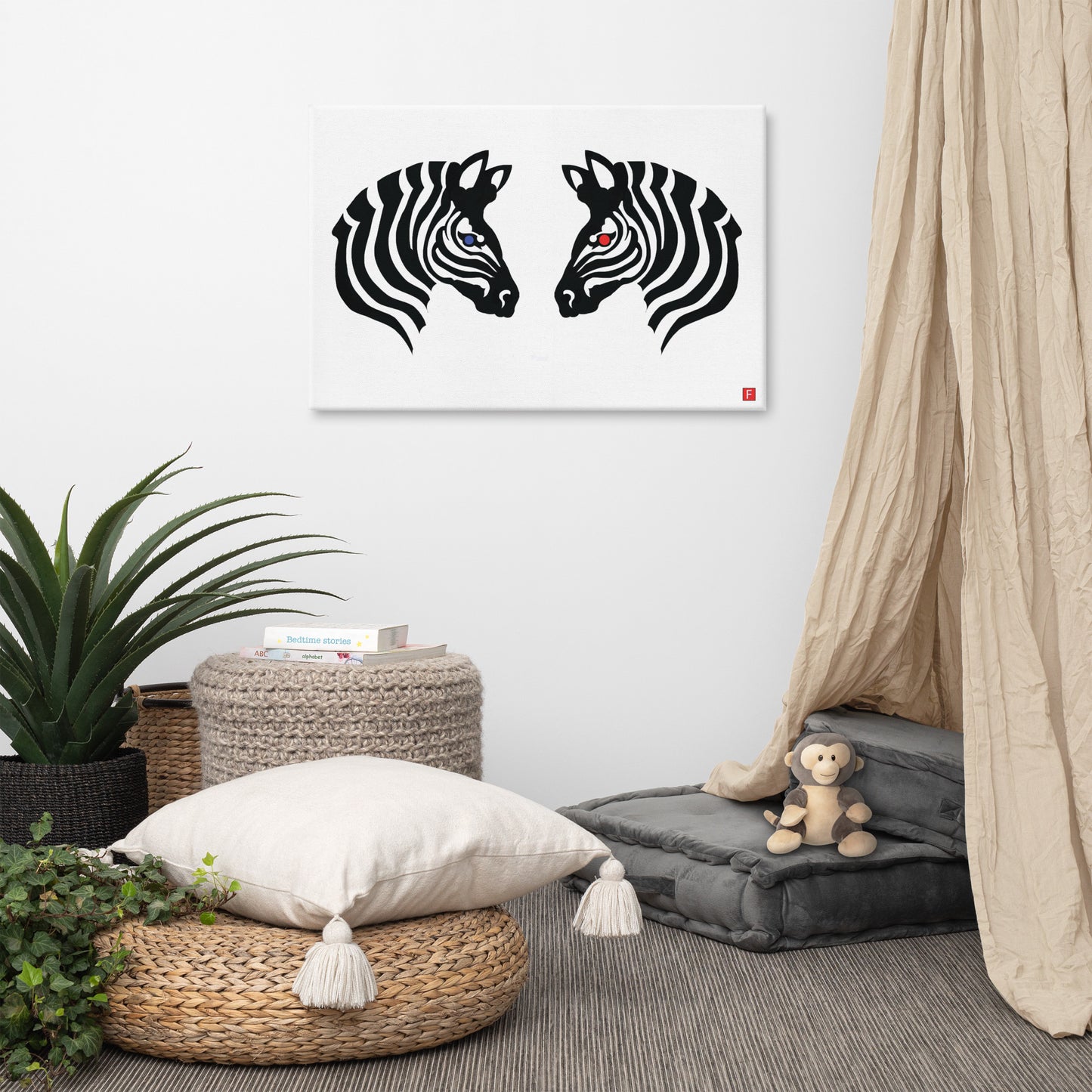 canvas (24" x 36") Zebra (A Kiss)