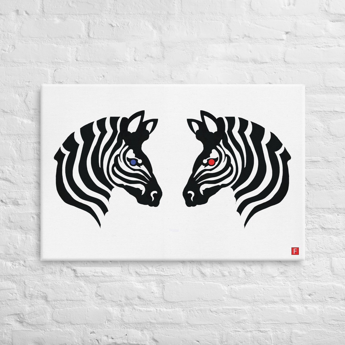 canvas (24" x 36") Zebra (A Kiss)