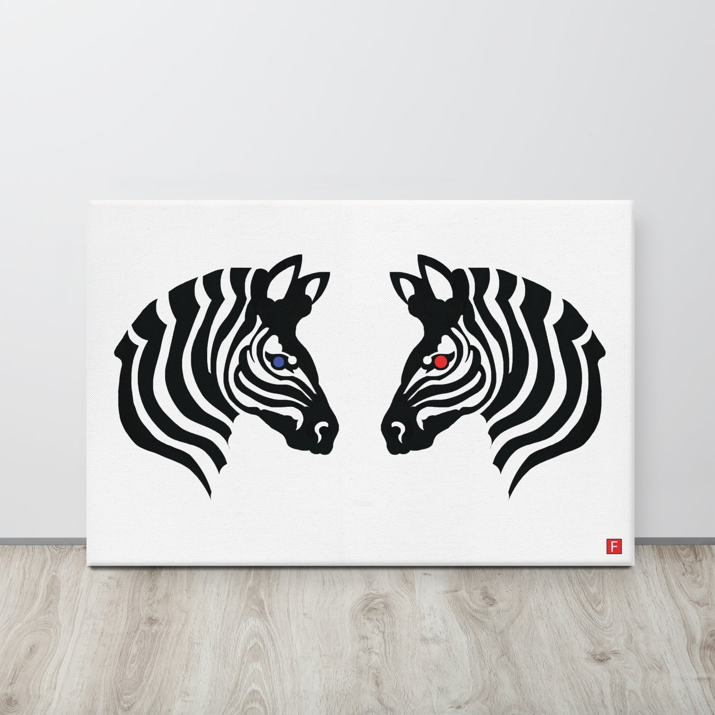 canvas (24" x 36") Zebra (A Kiss)
