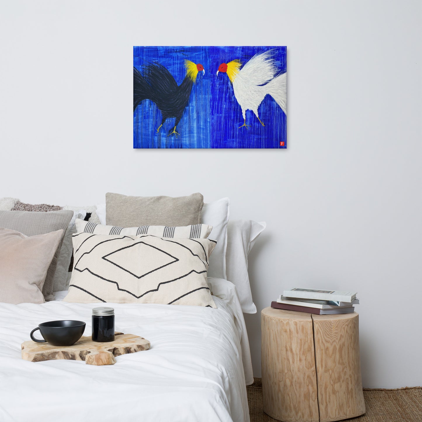 canvas (24" x 36") Roosters (A Kiss)