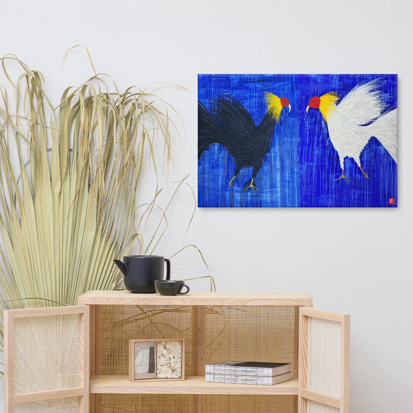 canvas (24" x 36") Roosters (A Kiss)