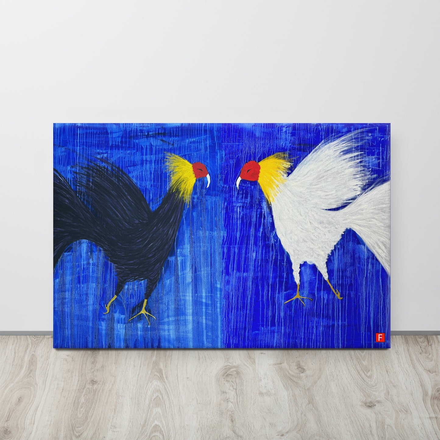 canvas (24" x 36") Roosters (A Kiss)