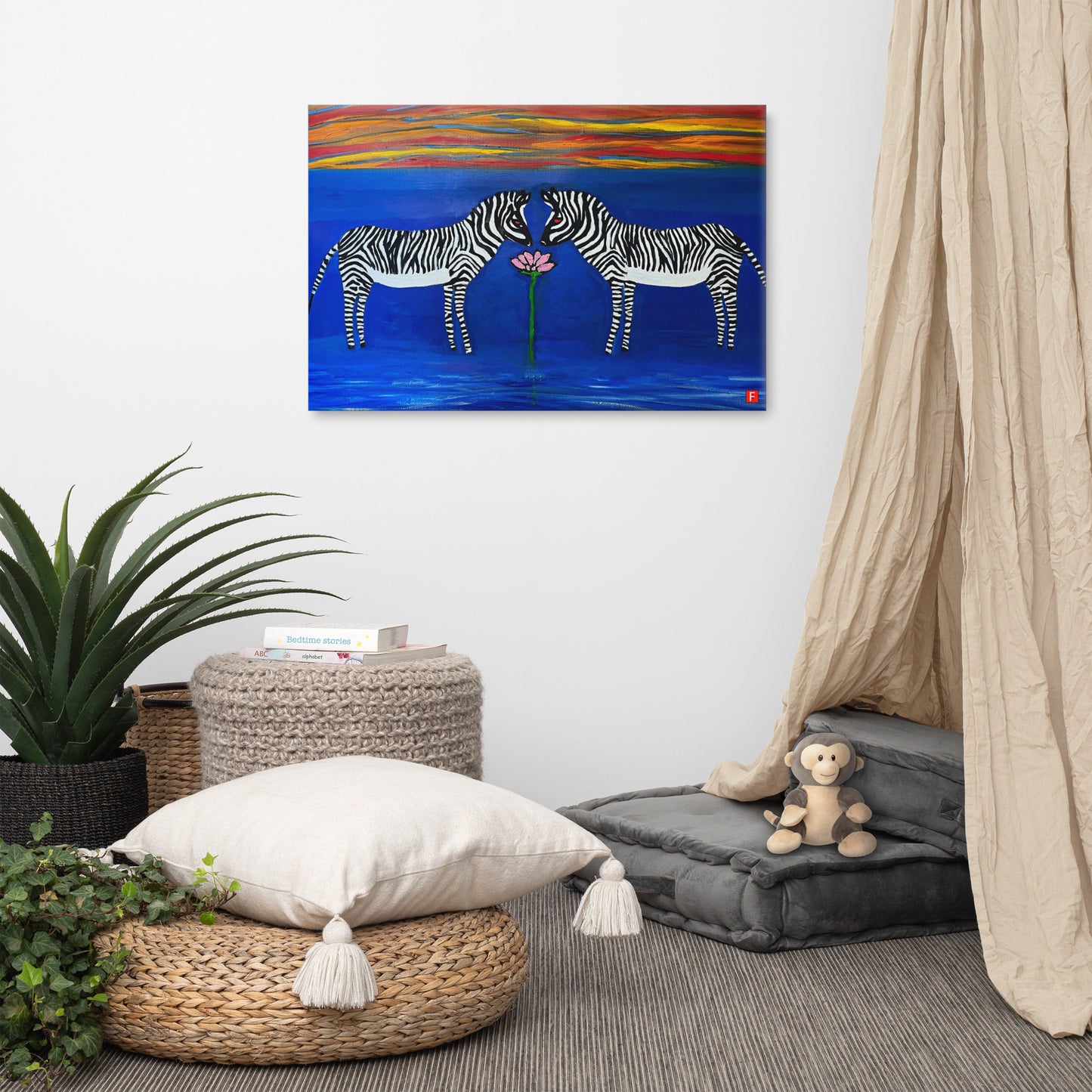 canvas (24" x 36") Zebras