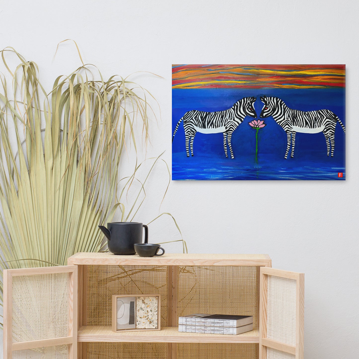 canvas (24" x 36") Zebras