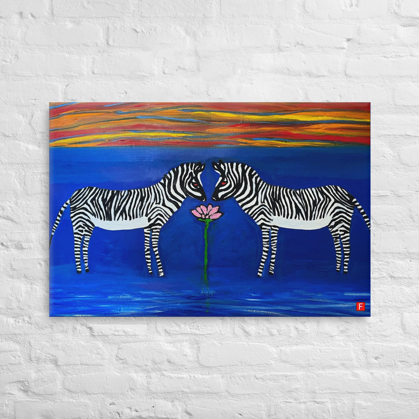 canvas (24" x 36") Zebras