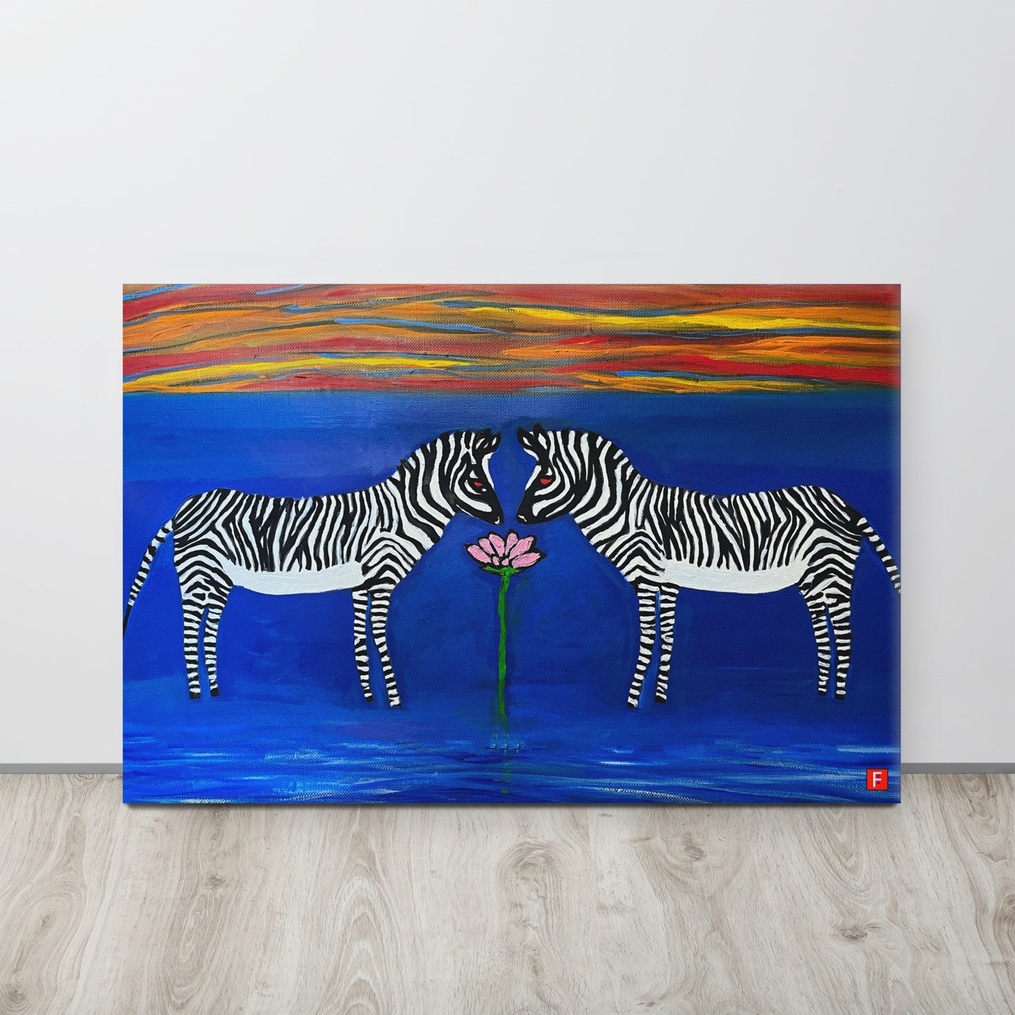 canvas (24" x 36") Zebras