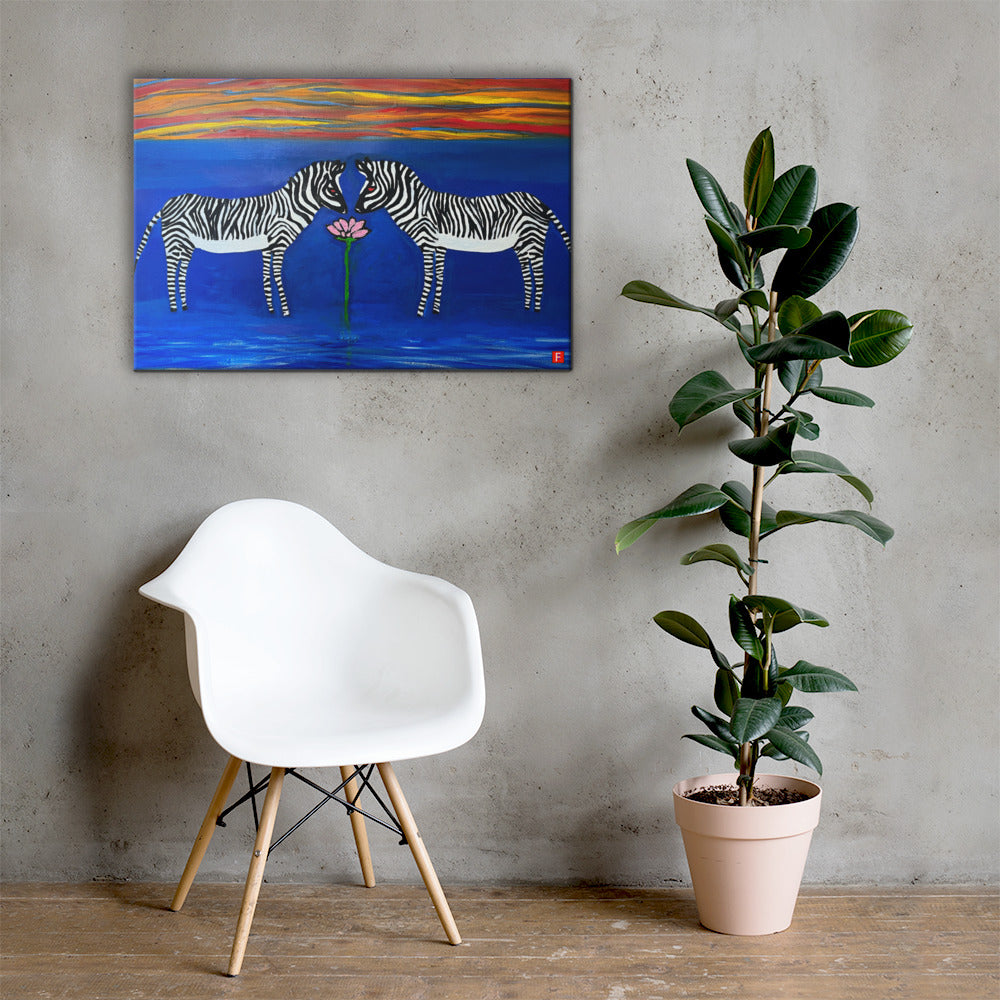 canvas (24" x 36") Zebras