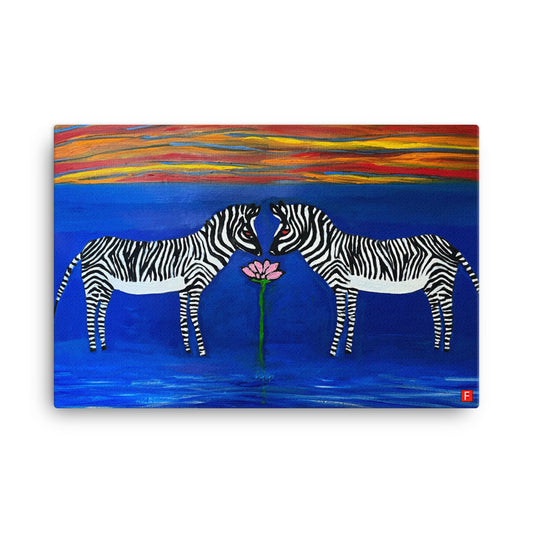 canvas (24" x 36") Zebras