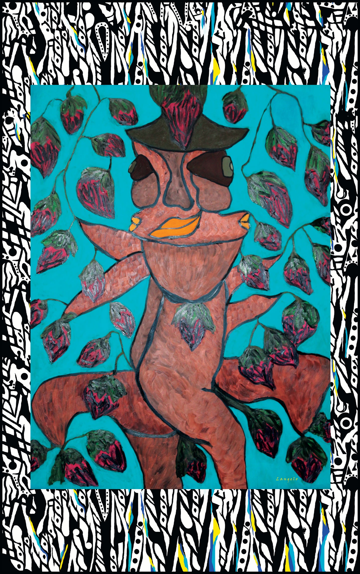 Silk Scarf 10 (Unisex) Rose & Statue