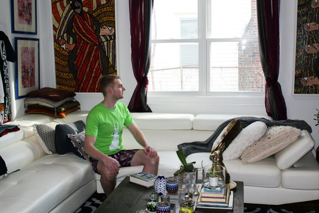 Tee Shirt GREEN (Unisex) Rabbit Original Artwork