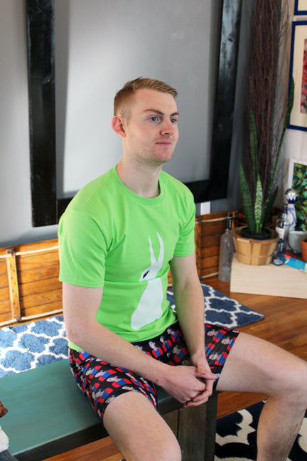 Tee Shirt GREEN (Unisex) Rabbit Original Artwork