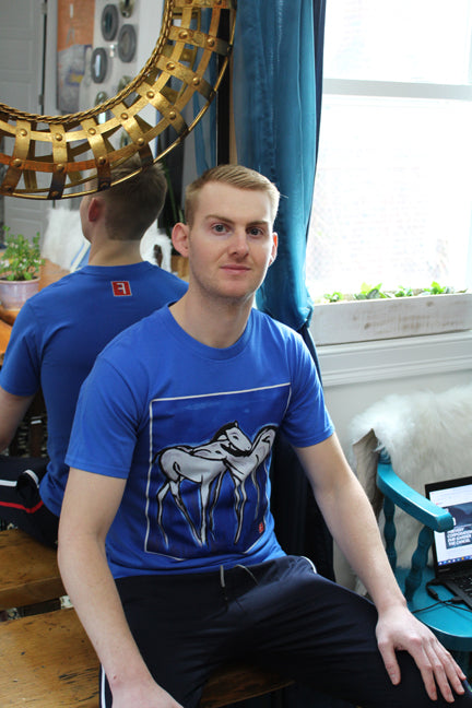 Tee Shirt BLUE (Unisex) Horses Original Artwork