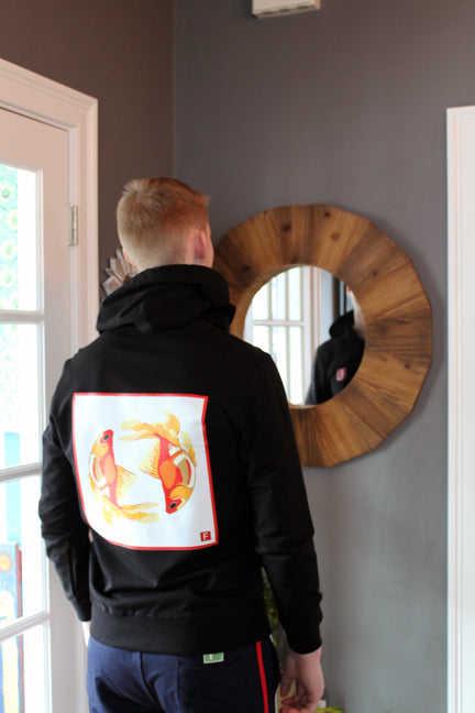 Unisex Hoodie BLACK Yin Yang Goldfish Original Artwork