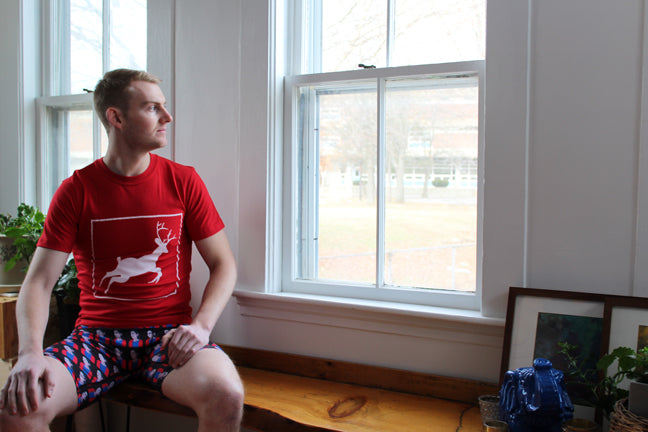 Tee Shirt RED (Unisex) Deer Original Artwork