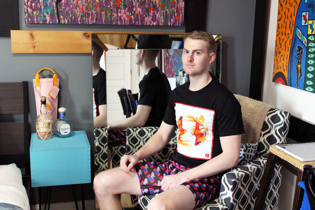 Tee Shirt BLACK (Unisex) Yin Yang Goldfish Original Artwork