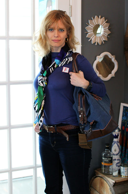 Tight Fitted Dark Blue Long Sleeves Shirt (Unisex) Horses Original Artwork