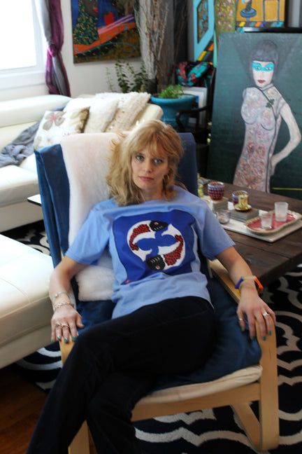 Tee Shirt BLUE (Unisex) Yin Yang Pisces Original Artwork