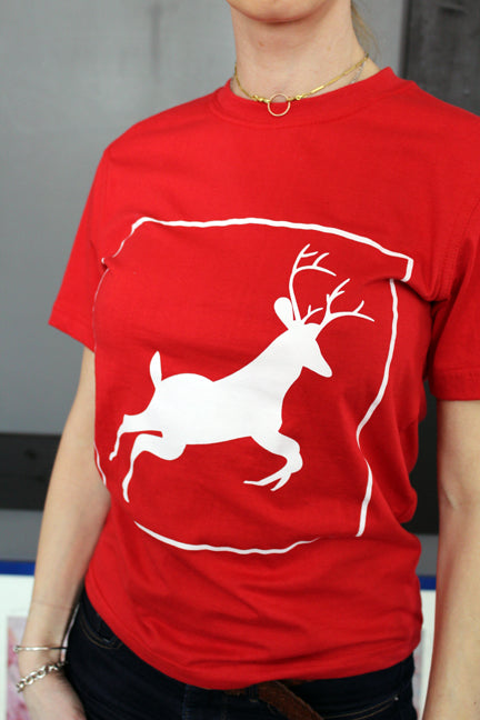 Tee Shirt RED (Unisex) Deer Original Artwork