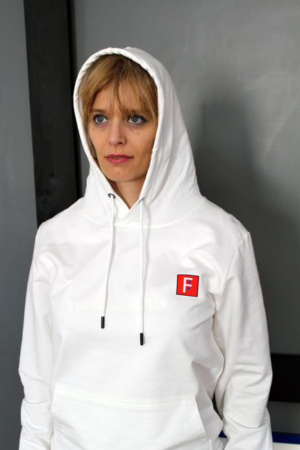 Unisex Hoodie WHITE Yin Yang Pisces Original Artwork