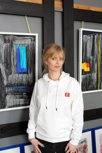 Unisex Hoodie WHITE Yin Yang Pisces Original Artwork