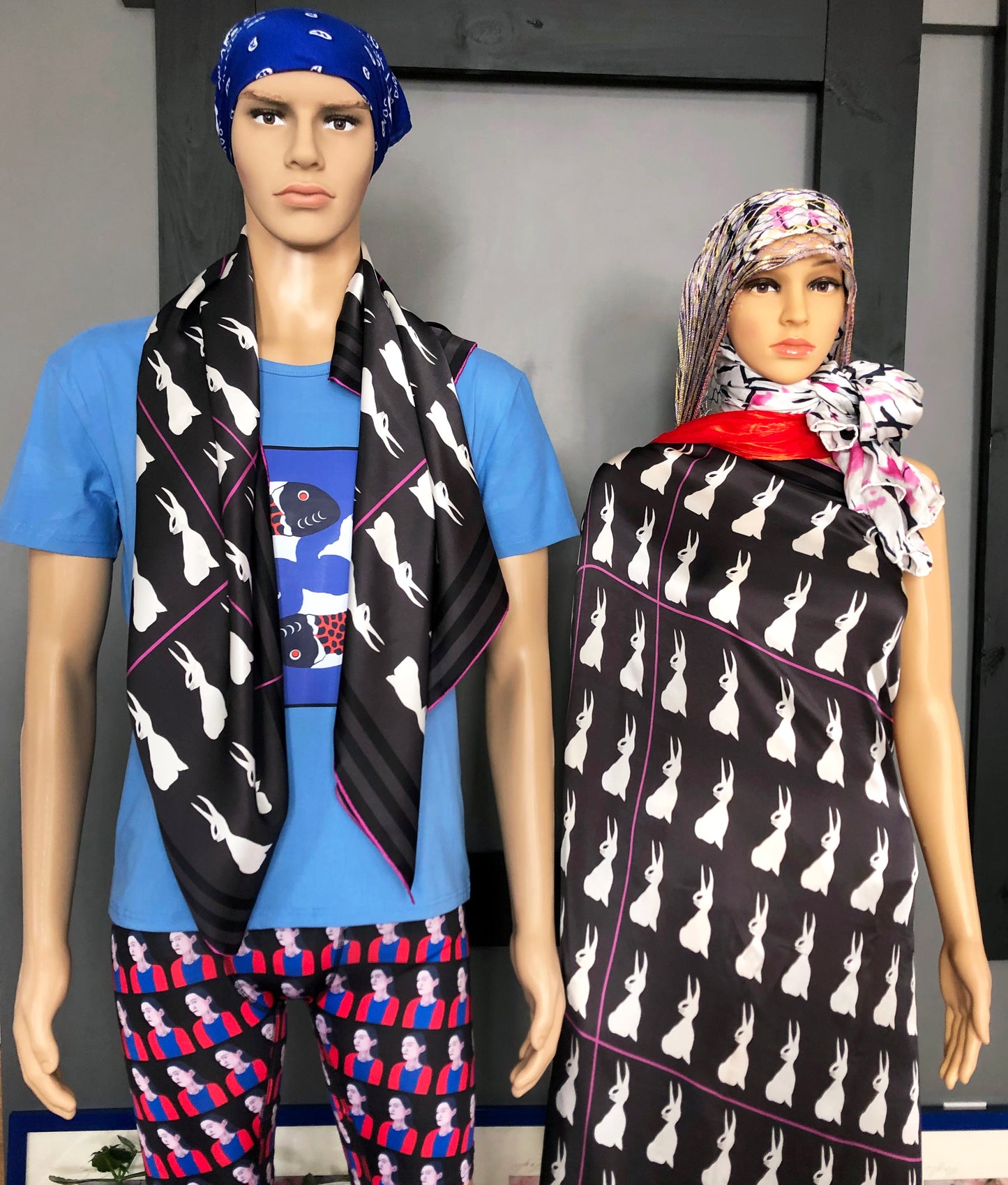 Silk Scarf 3 (Unisex) Bunny