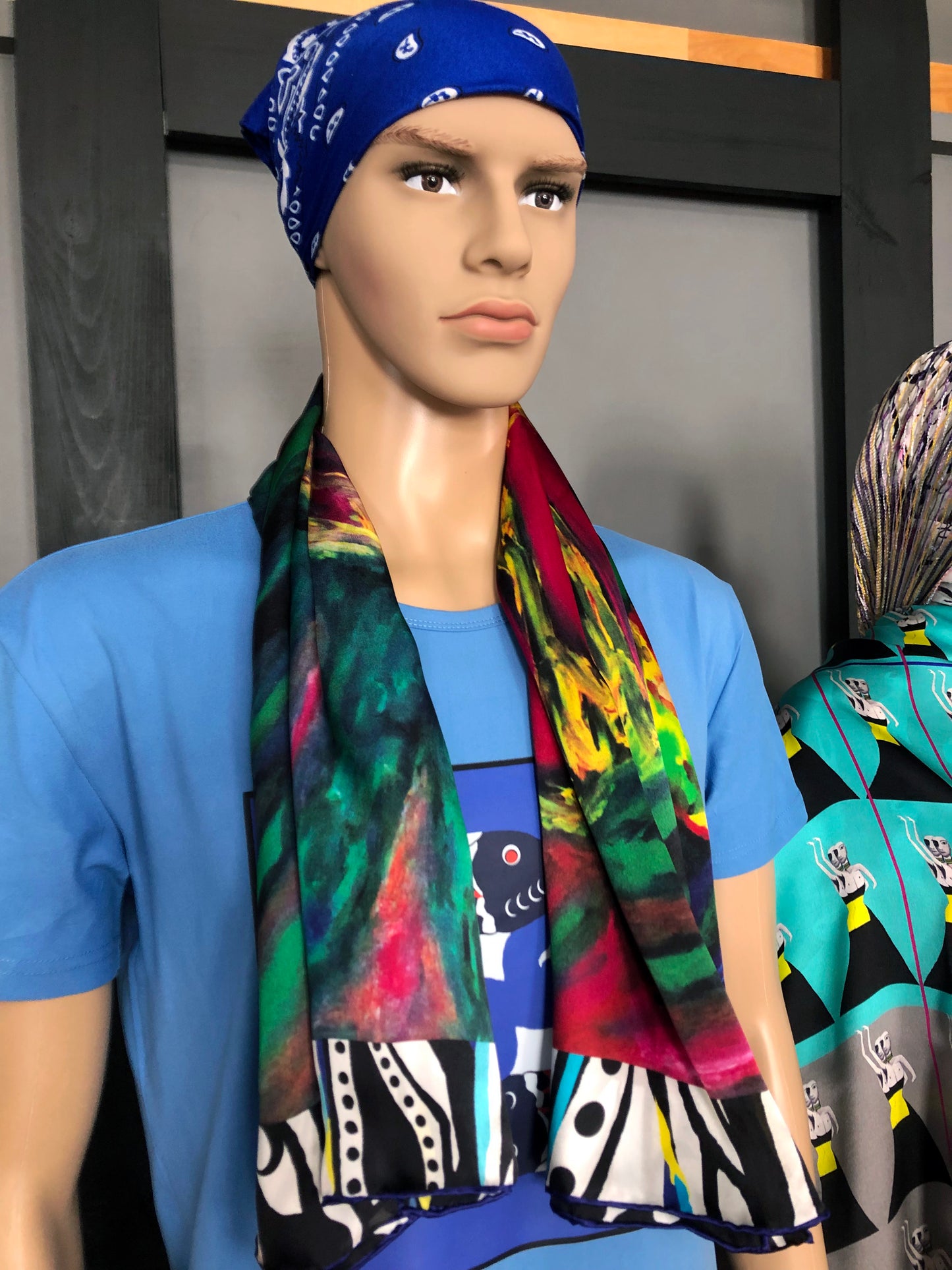 Silk Scarf 15 (Unisex) Rooster Or Phoenix