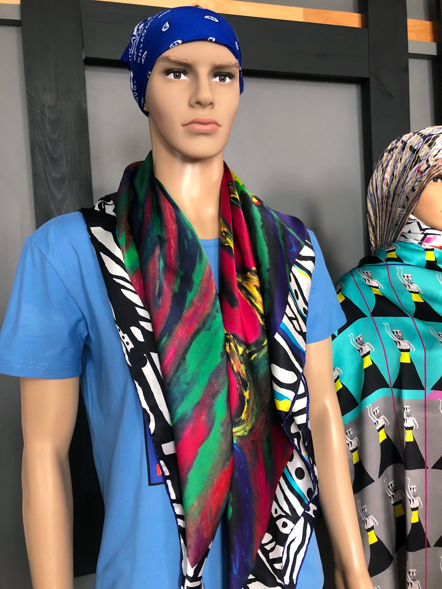 Silk Scarf 15 (Unisex) Rooster Or Phoenix