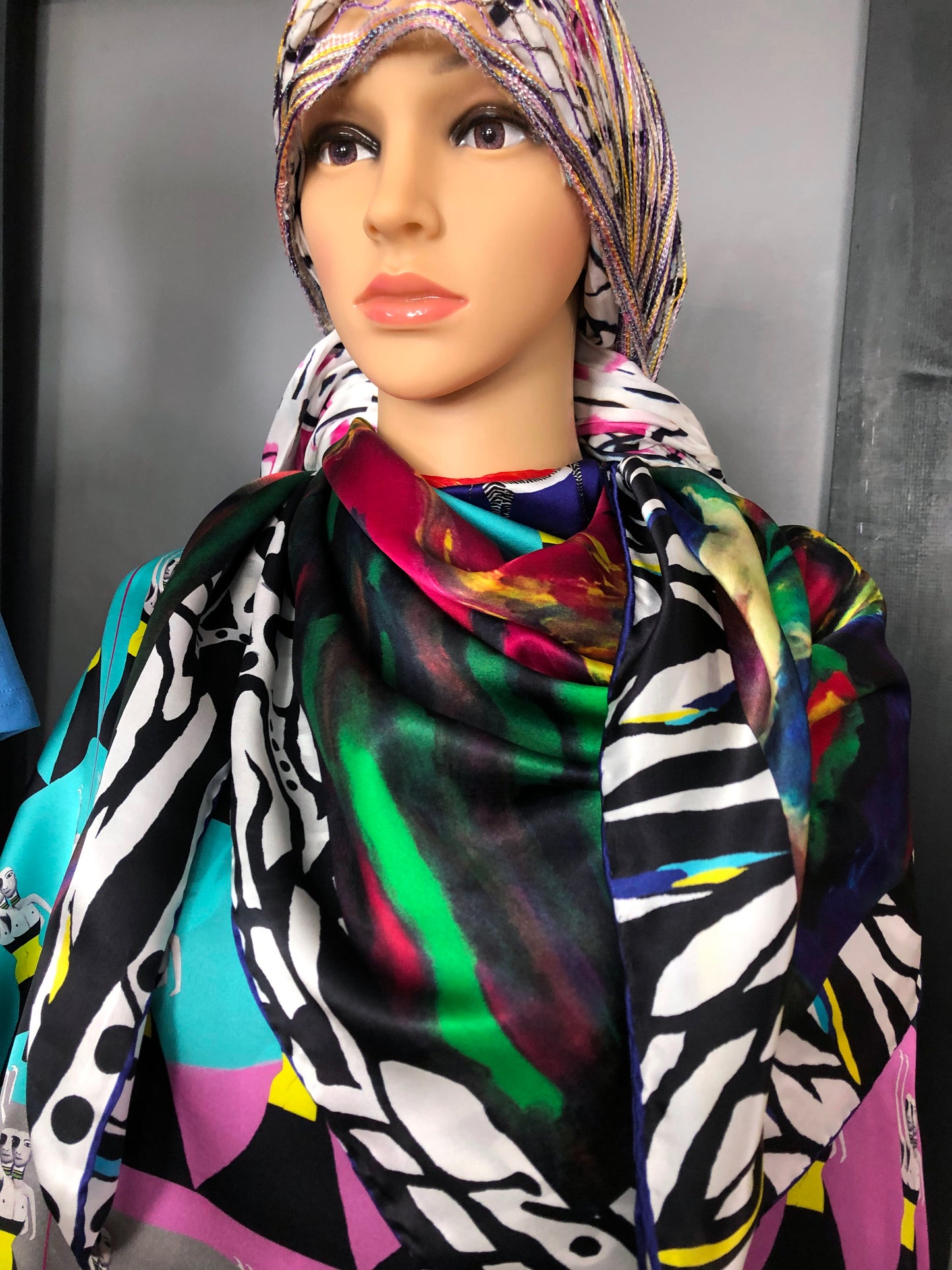 Silk Scarf 15 (Unisex) Rooster Or Phoenix