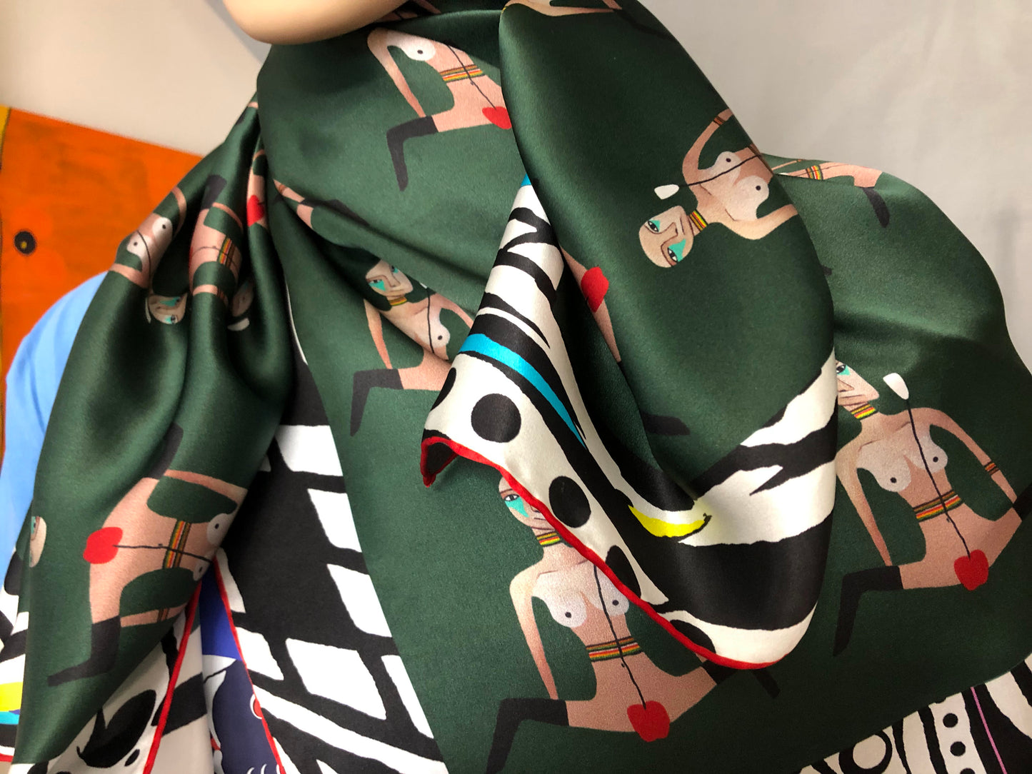 Silk Scarf 5 (Unisex) Nude Woman