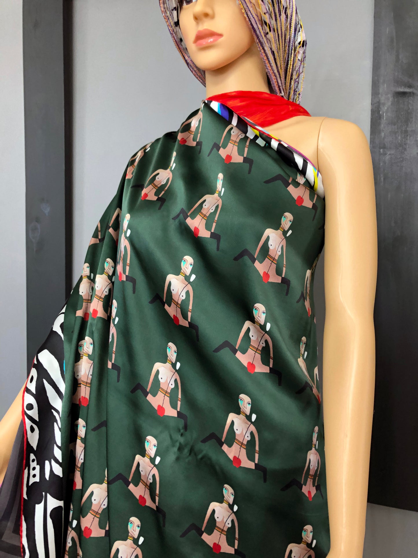 Silk Scarf 5 (Unisex) Nude Woman