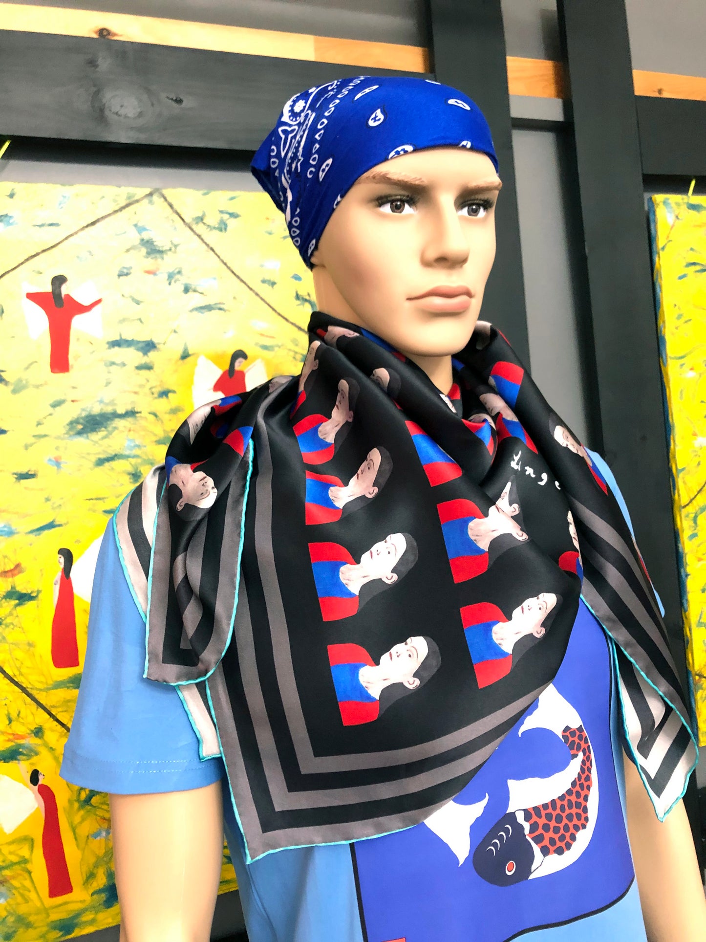 Silk Scarf 4 (Unisex) Woman Face