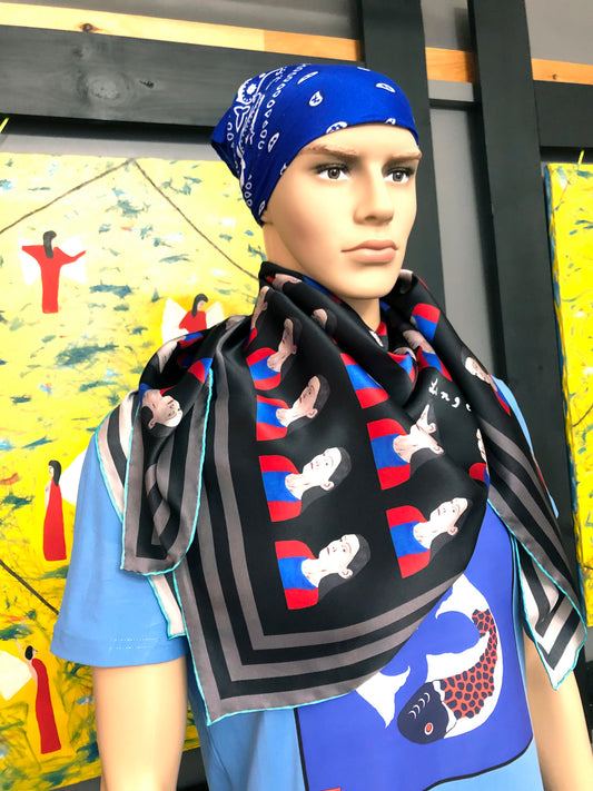 Silk Scarf 4 (Unisex) Woman Face