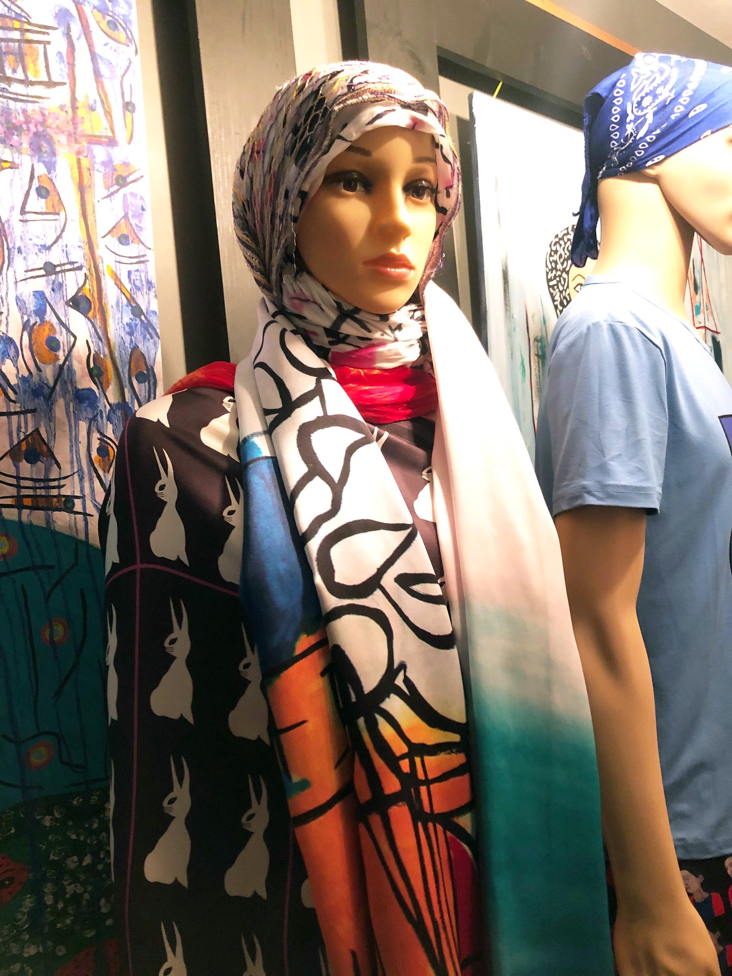 Silk Scarf 7 (Unisex) Abstract Art