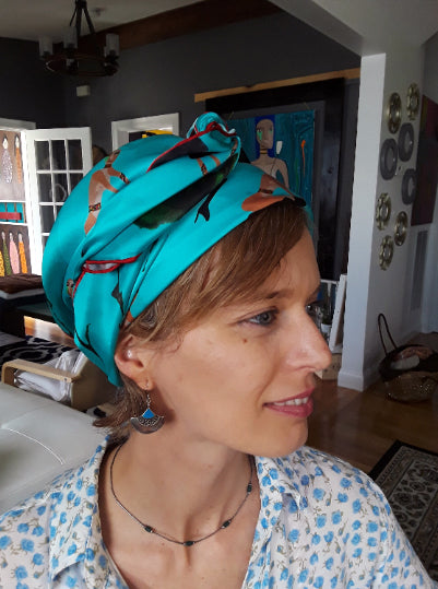 Silk Scarf 14 (Unisex) Nude Woman Sitting